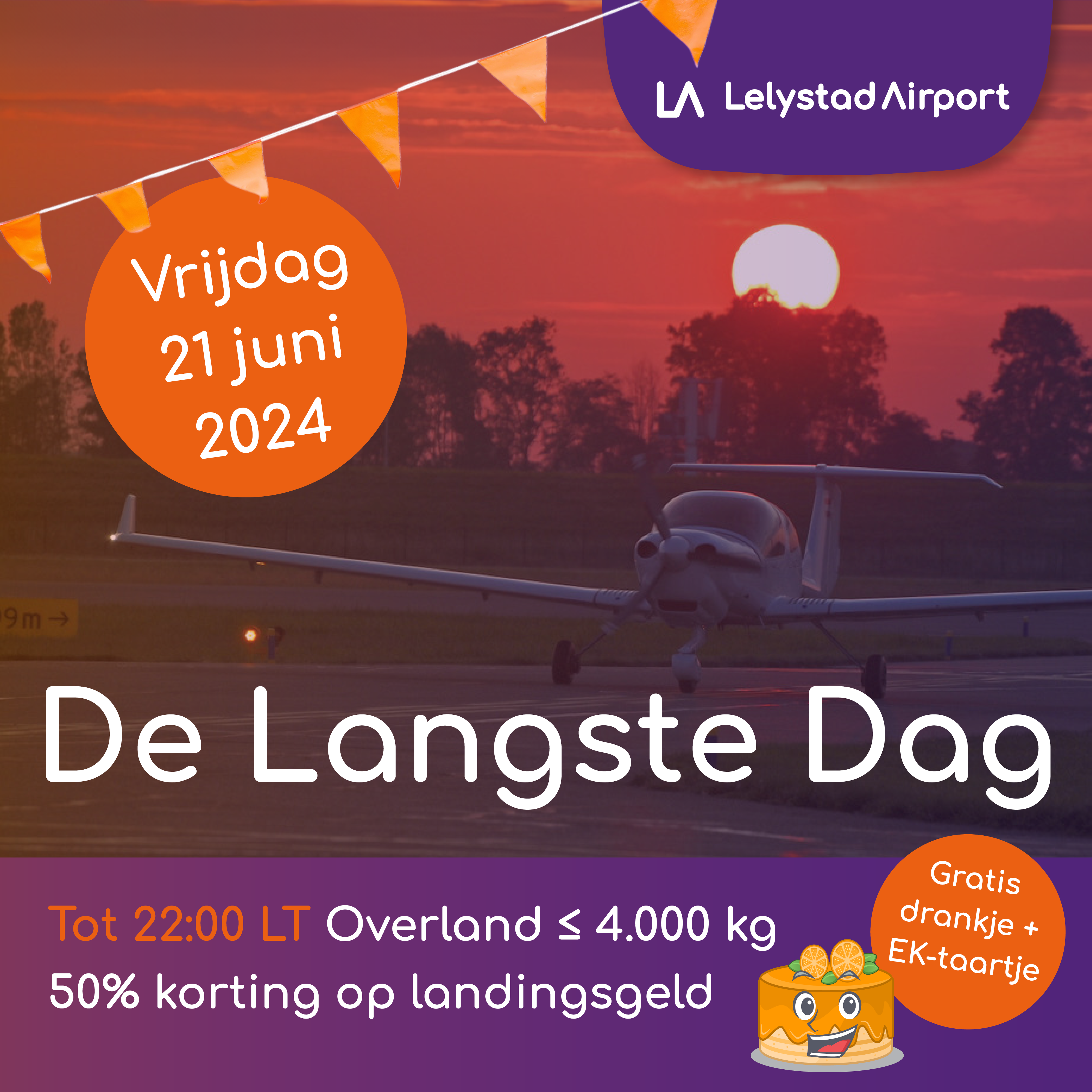 Poster Langste dag vliegen op Lelystad Airport