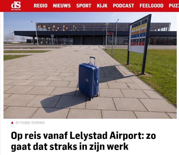 Artikel in De Stentor: Op reis vanaf Lelystad Airport: zo gaat dat straks in zijn werk