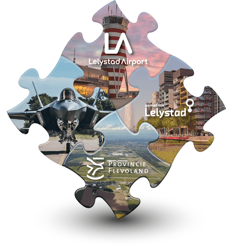 Lelystad Airport Puzzelstukken combi-schaduw-