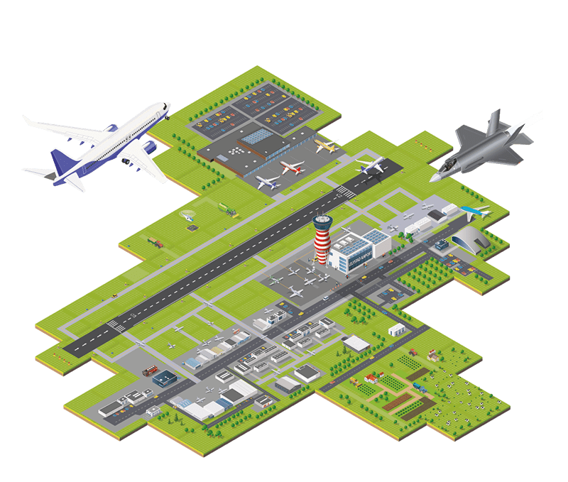 Airport met A320neo en F35